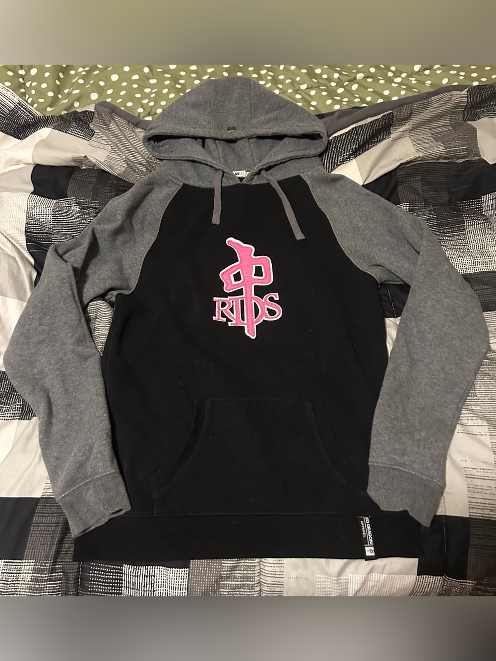 RDS Black & Gray Pullover Hoodie with Pink Logo 😻